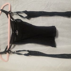 Fishnet shirt with detachable sleeves. Size SMALL. LIP SERVICE.